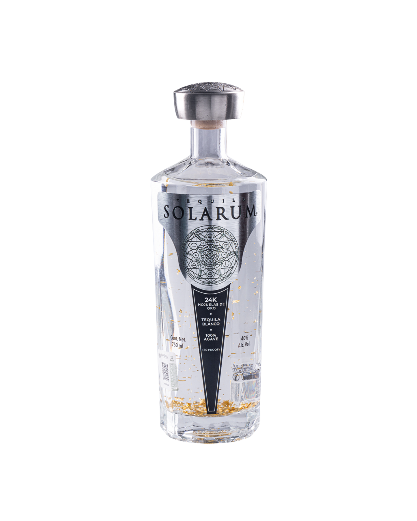 Tequila Solarum Blanco con oro 24K - 750 ml