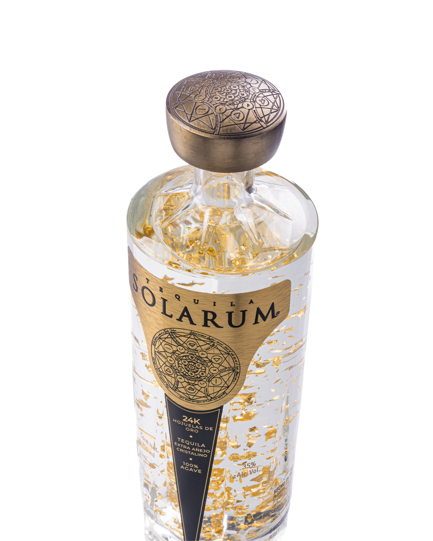 Tequila Solarum Extra Añejo Cristalino con oro 24k - 750 mL