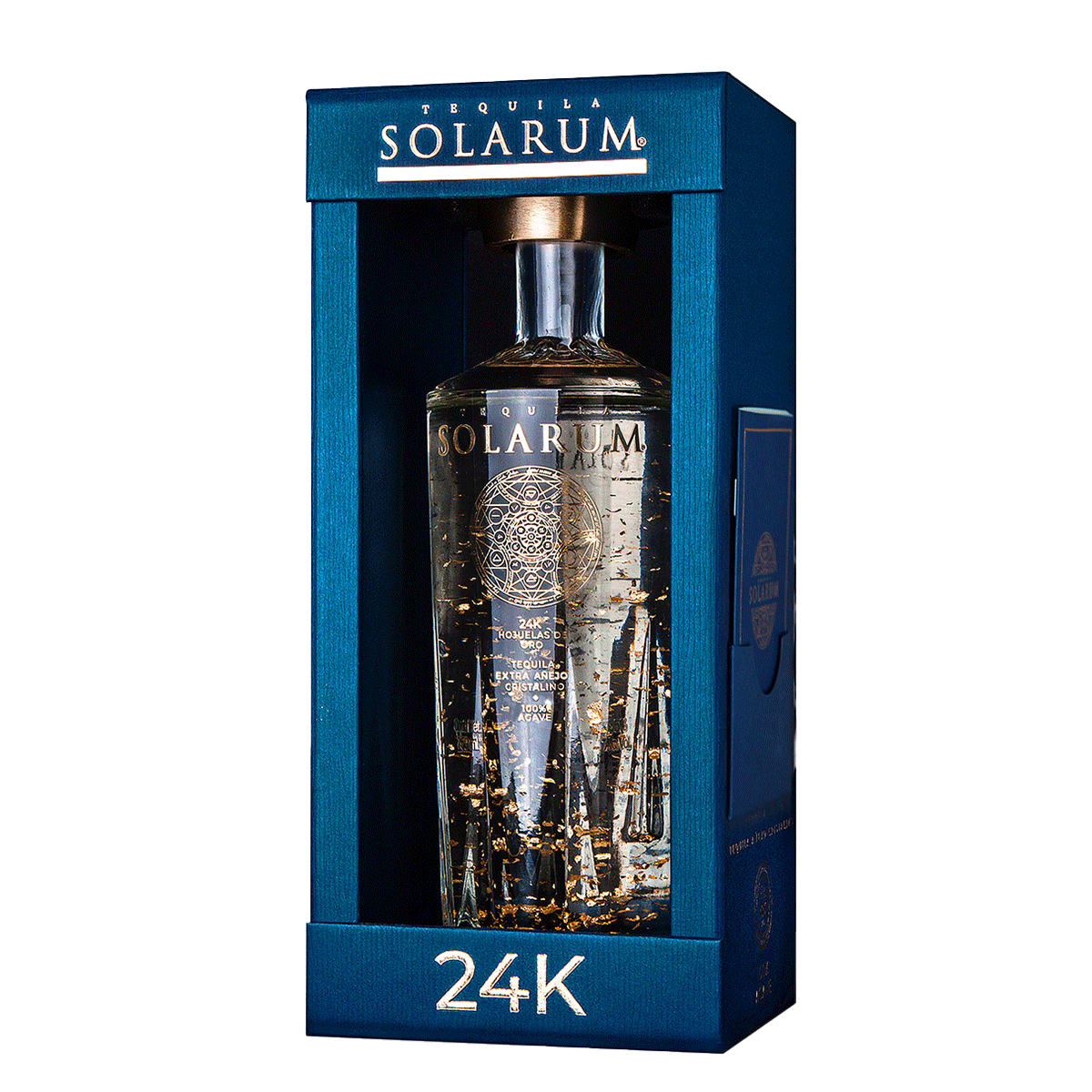 Tequila Solarum Extra Añejo Cristalino con oro 24k - 750 ml