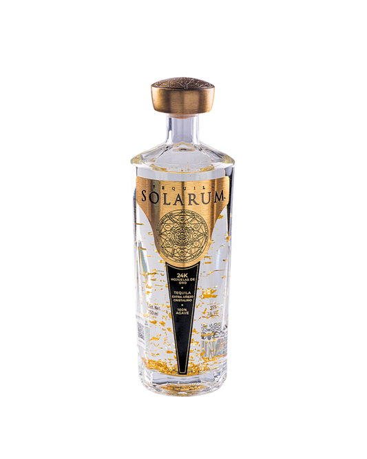 Tequila Solarum Extra Añejo Cristalino con oro 24k - 750 mL