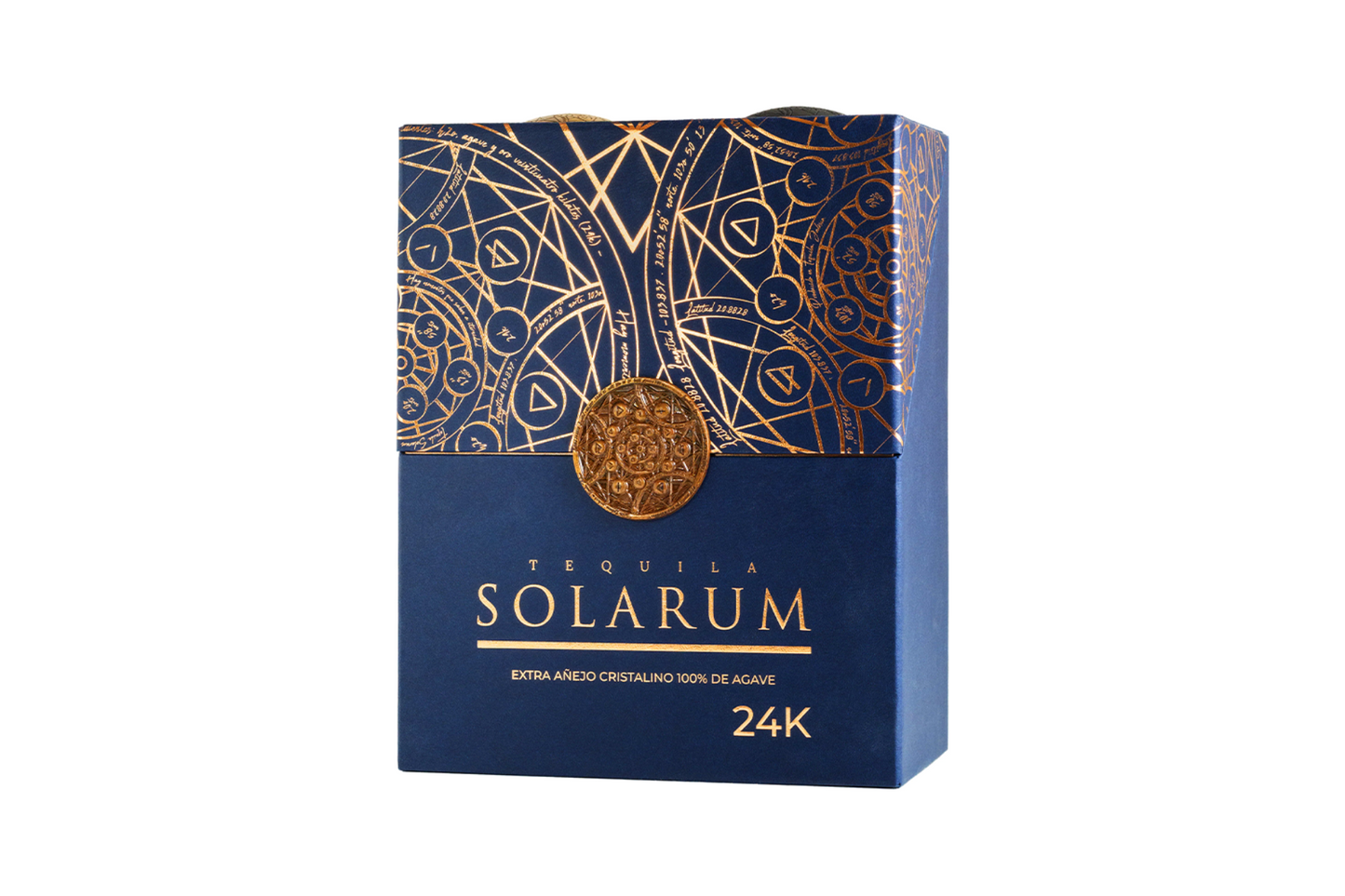 Kit de 2 botellas: Tequila Solarum Extra Añejo Cristalino 24K + Tequila Solarum Reposado