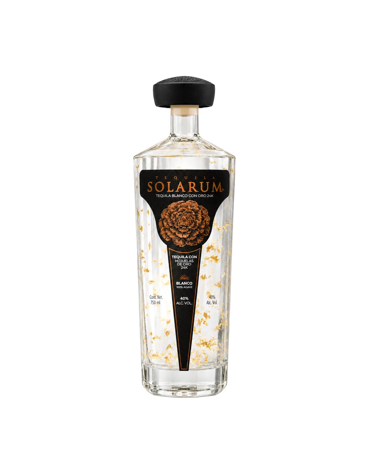 Tequila Solarum Blanco con Hojuelas de Oro 24k Edición Día de Muertos "El Camino Hacia el Mictlán"- 750 ml