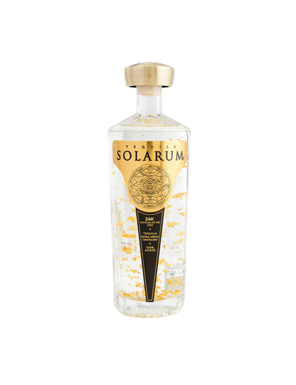Tequila Solarum Extra Añejo Cristalino con oro 24k - 750 mL