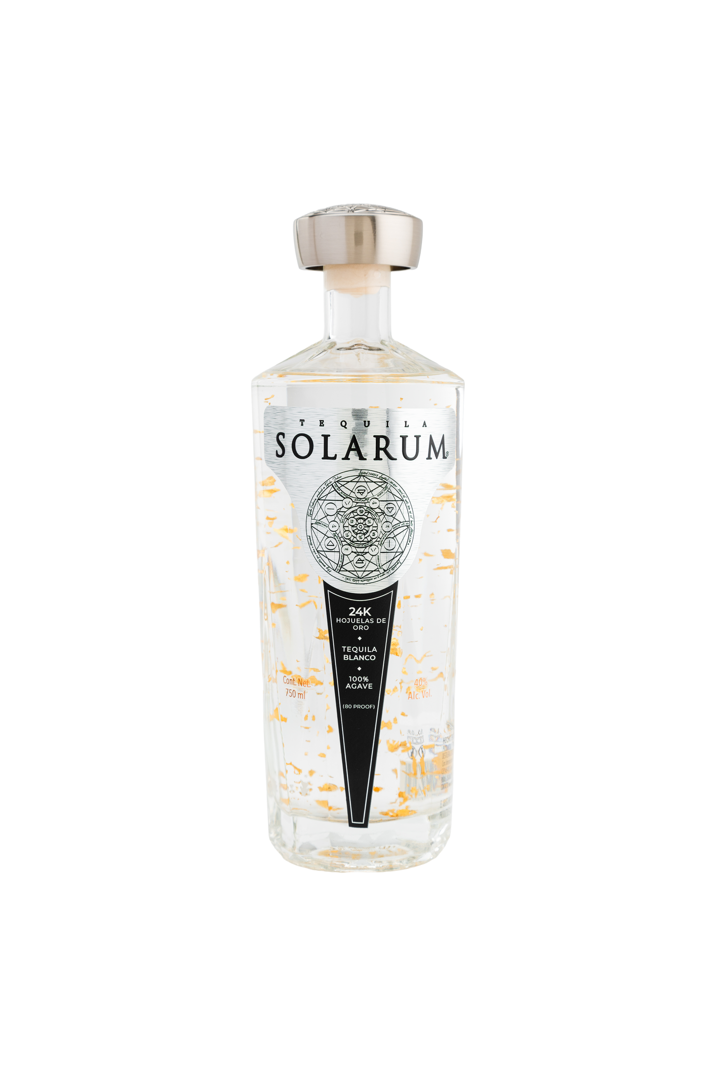 Tequila Solarum Blanco con oro 24K - 750 ml
