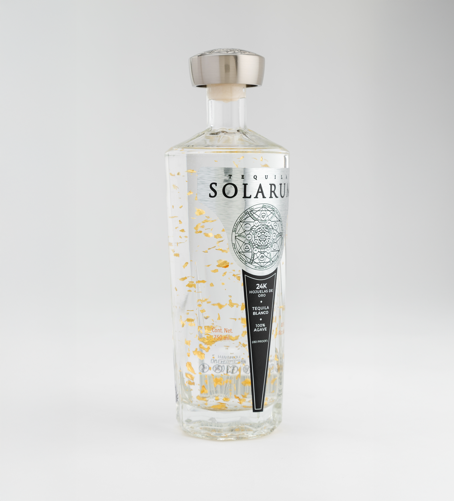 Tequila Solarum Blanco con oro 24K - 750 ml