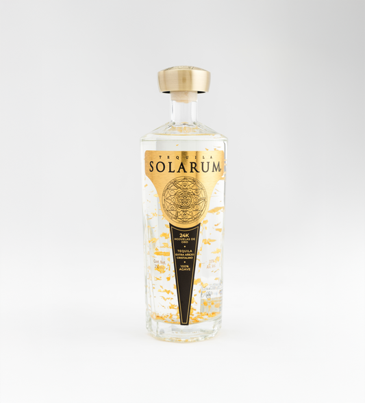 Tequila Solarum Extra Añejo Cristalino con oro 24k - 750 mL