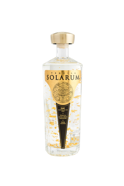 Tequila Solarum Extra Añejo Cristalino con oro 24k - 750 mL