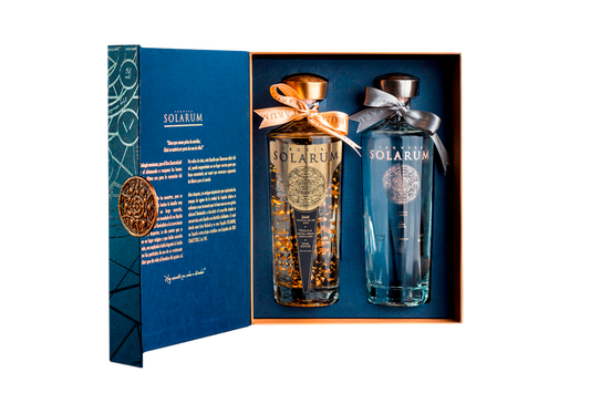 Kit de dos botellas: Tequila Solarum Extra Añejo Cristalino 24K + Tequila Solarum Blanco