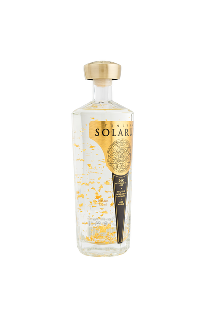 Tequila Solarum Extra Añejo Cristalino con oro 24k - 750 mL