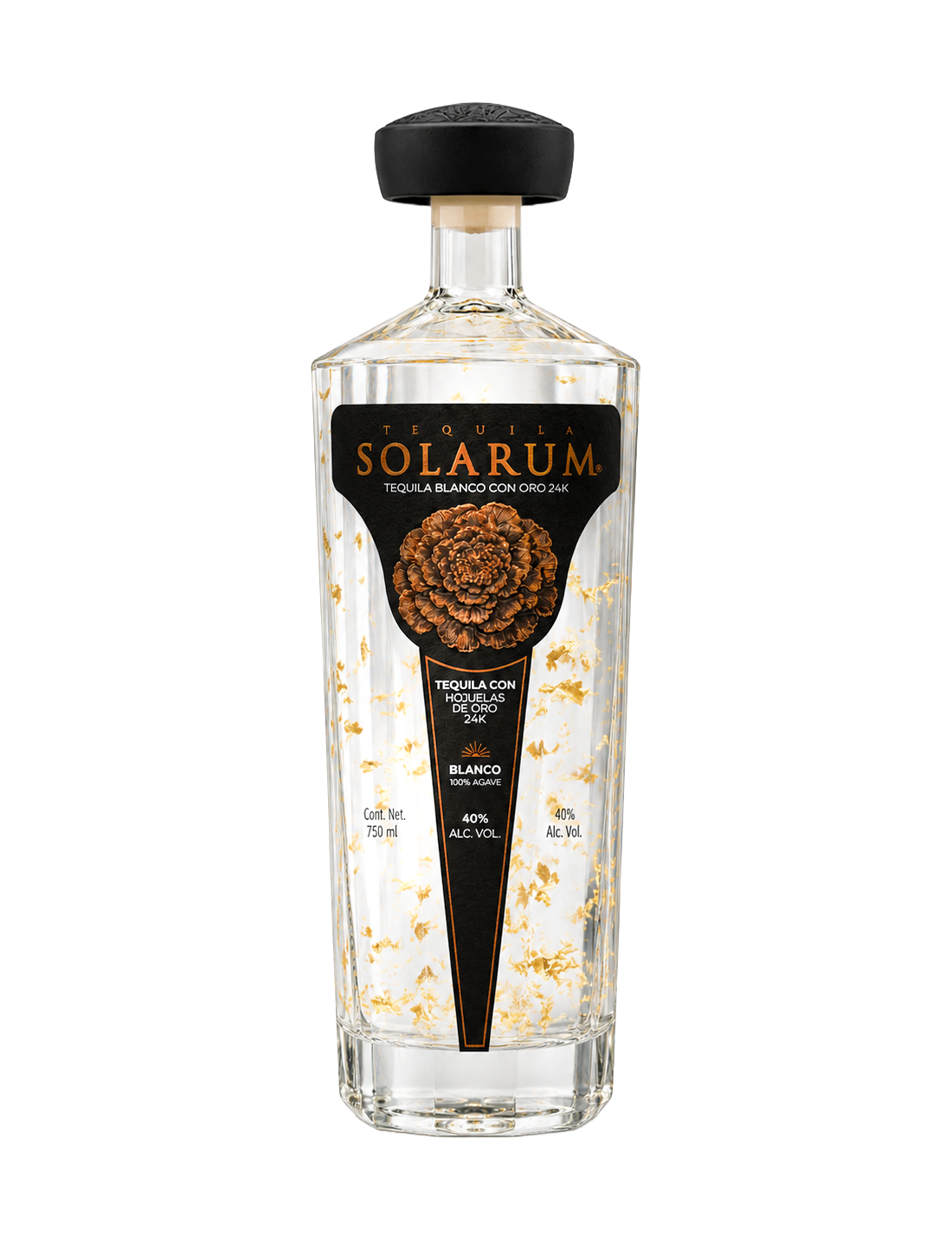 Tequila Solarum Blanco con Hojuelas de Oro 24k Edición Día de Muertos "El Camino Hacia el Mictán"- 750 ml