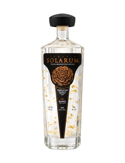 Tequila Solarum Blanco con Hojuelas de Oro 24k Edición Día de Muertos "El Camino Hacia el Mictán"- 750 ml