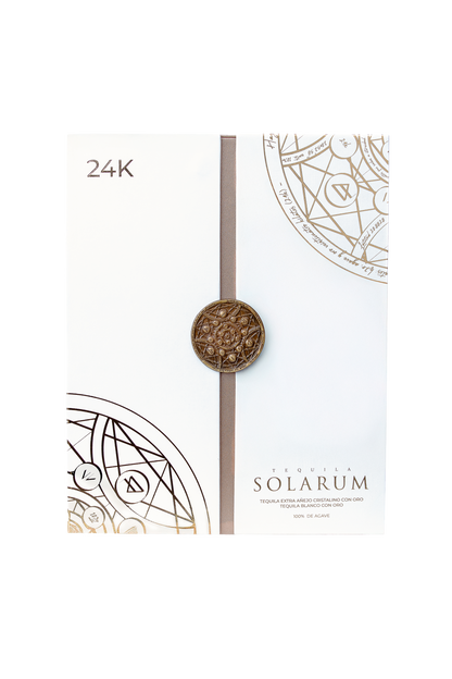 Kit de dos botellas: Tequila Solarum Extra Añejo Cristalino 24K + Tequila Solarum Blanco 24K