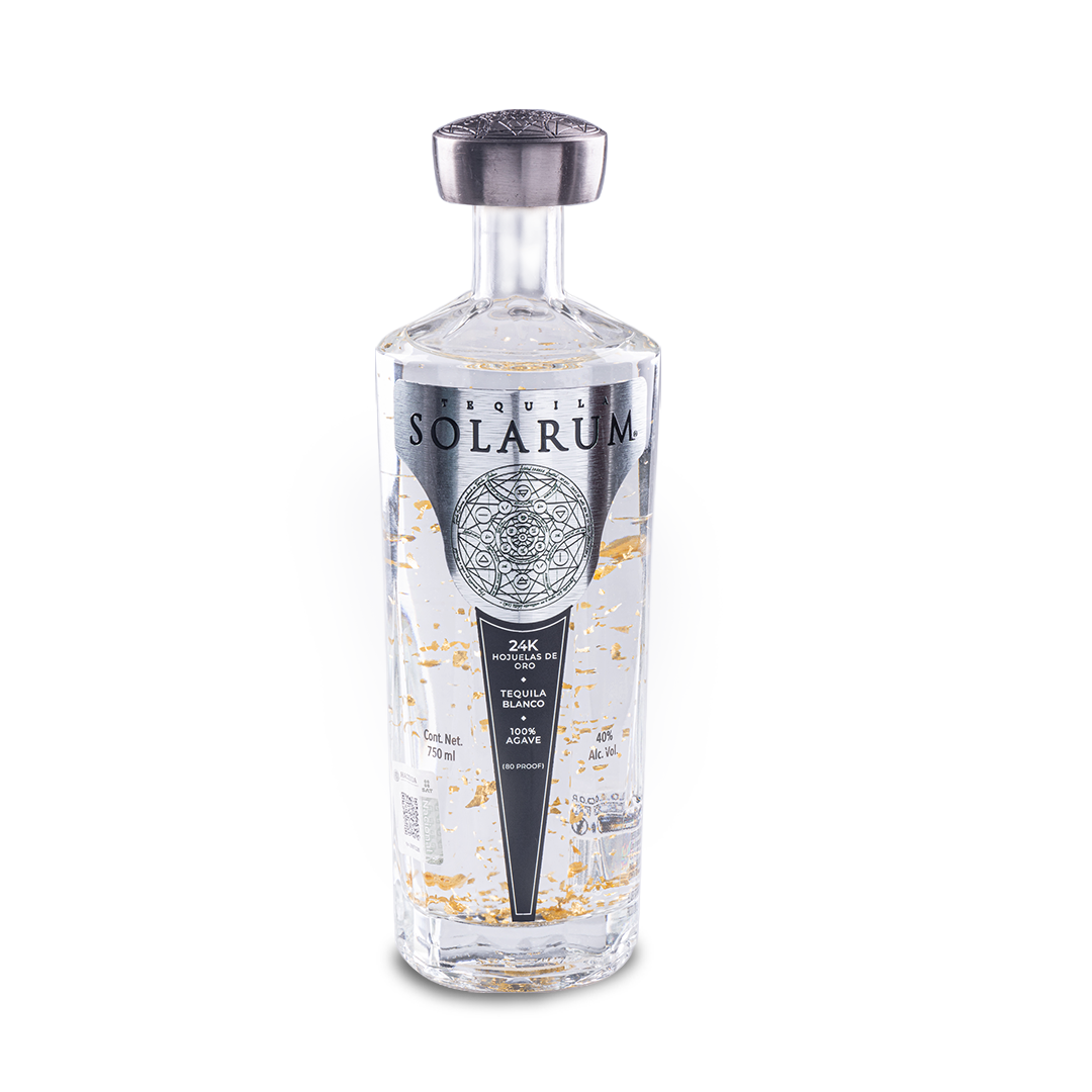 Tequila Solarum Blanco con oro 24K - 750 ml