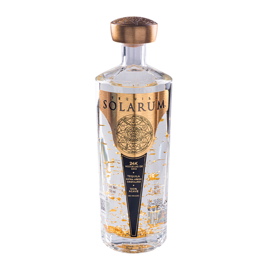 Tequila Solarum Extra Añejo Cristalino con oro 24k - 750 ml